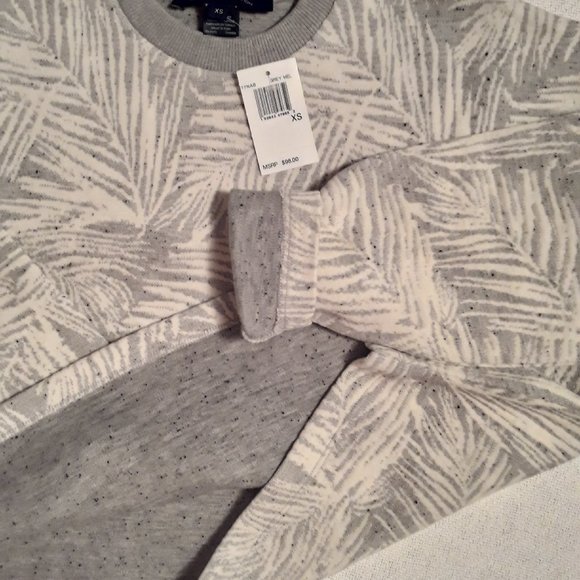 NWT French Connection Sekia Jersey Crew Neck Top, grey/white melange Sz XS boxy - Picture 3 of 13
